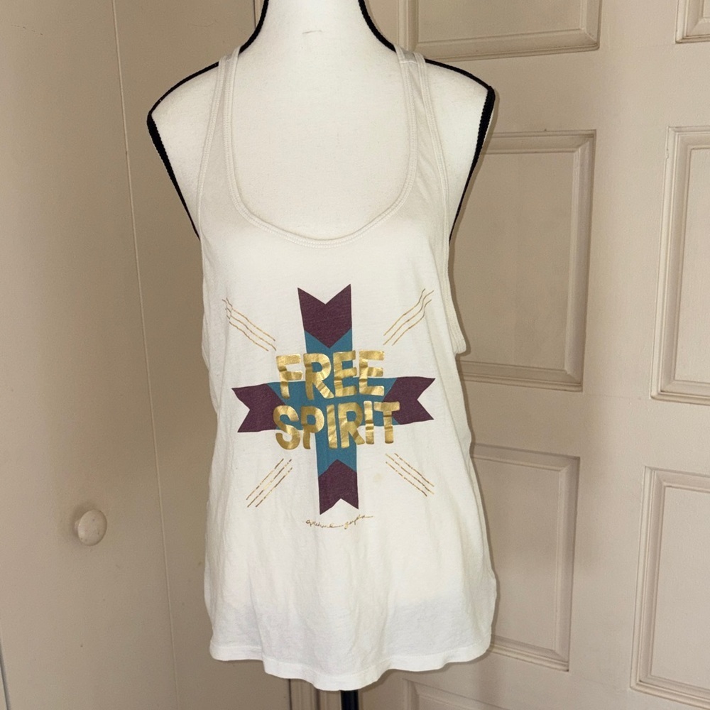 Spiritual Gangster Free Spirit White Graphic Tank Top - Women